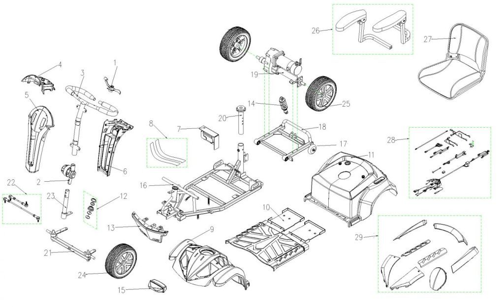 Partes de un Scooter Eléctrico para Discapacitados