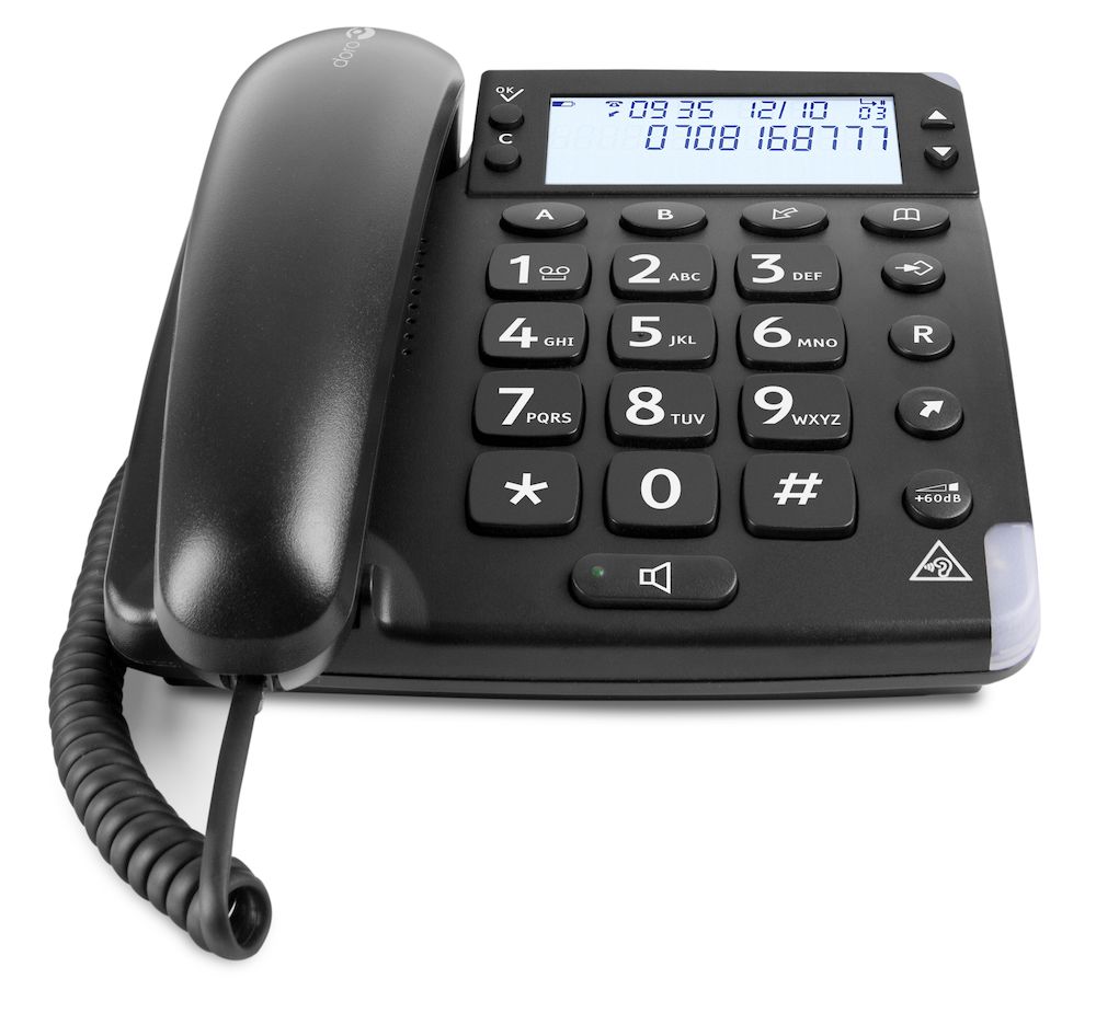  Teléfonos para ancianos para personas mayores, HePesTer P-46  teléfono con cable amplificado para personas con discapacidad auditiva,  teléfono con botón extra grande con altavoz para teléfonos fijos en :  Productos de